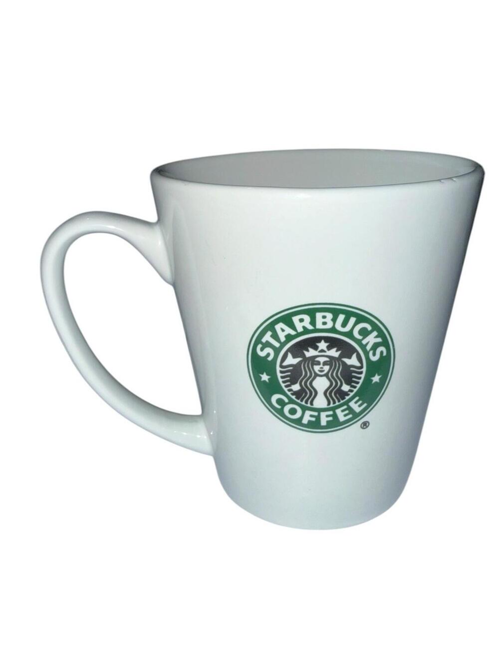 Starbucks Coffee Tea Mug 10 Oz  White & Green Siren Mermaid Logo 4" 2007